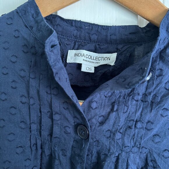 Emerson Fry Mandarin Collar Top - Maritime Dots, OS. EUC - Picture 4 of 7